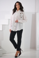 Koszula UNI haft listki - śmietana